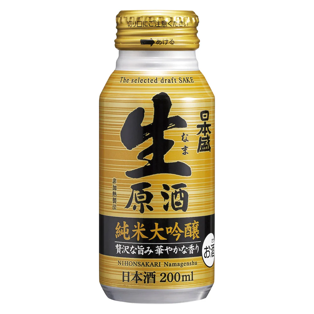 日本盛 生原酒 純米大吟醸 200ml ボトル缶 黄(3本入り)